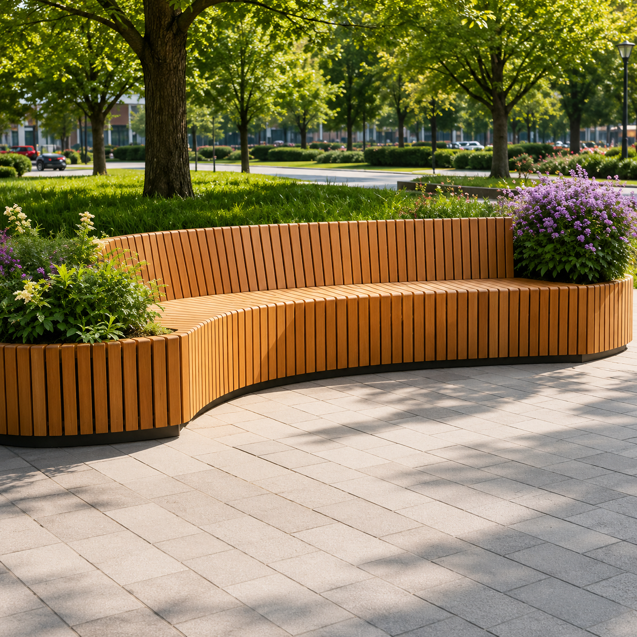 Curve Scape Planter Bench